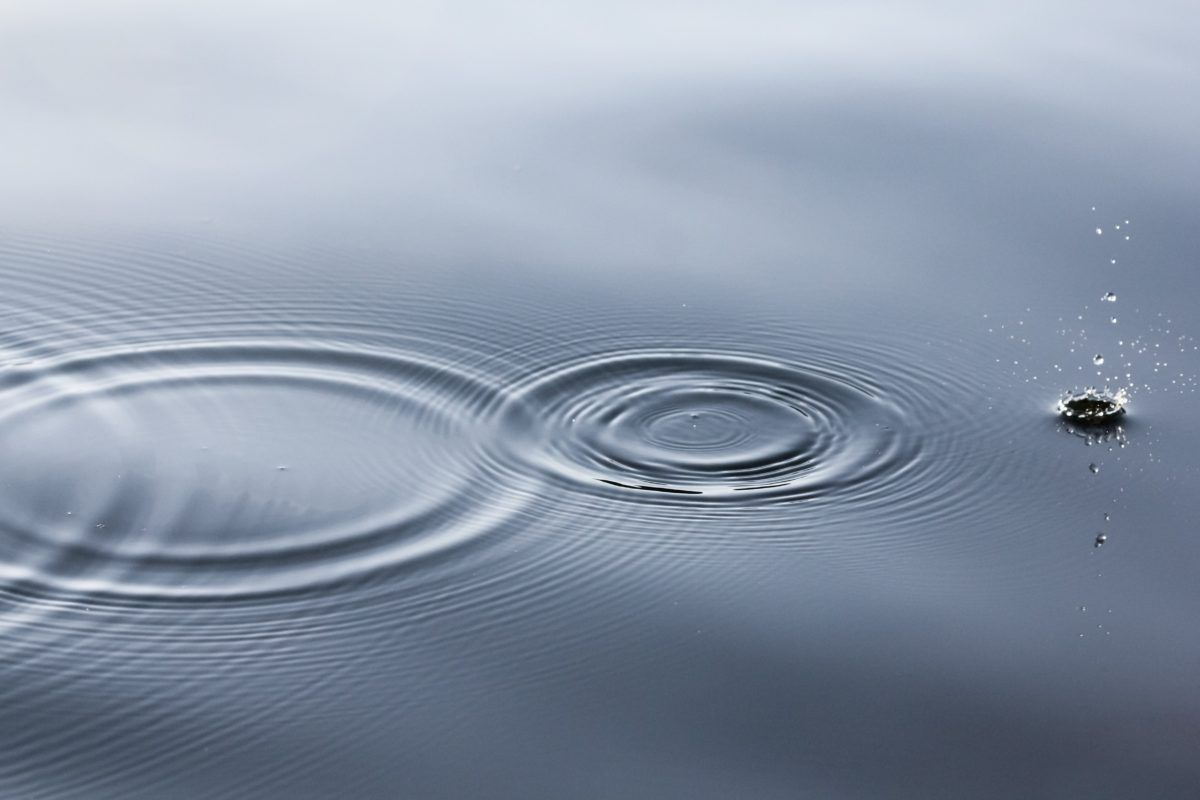 three ripples in water